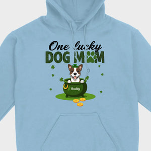 St. Patrick’s Day Dog Mom Hoodie – One Lucky Dog Mom Pullover - 89Prints