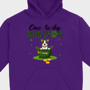 St. Patrick’s Day Dog Mom Hoodie – One Lucky Dog Mom Pullover - 89Prints