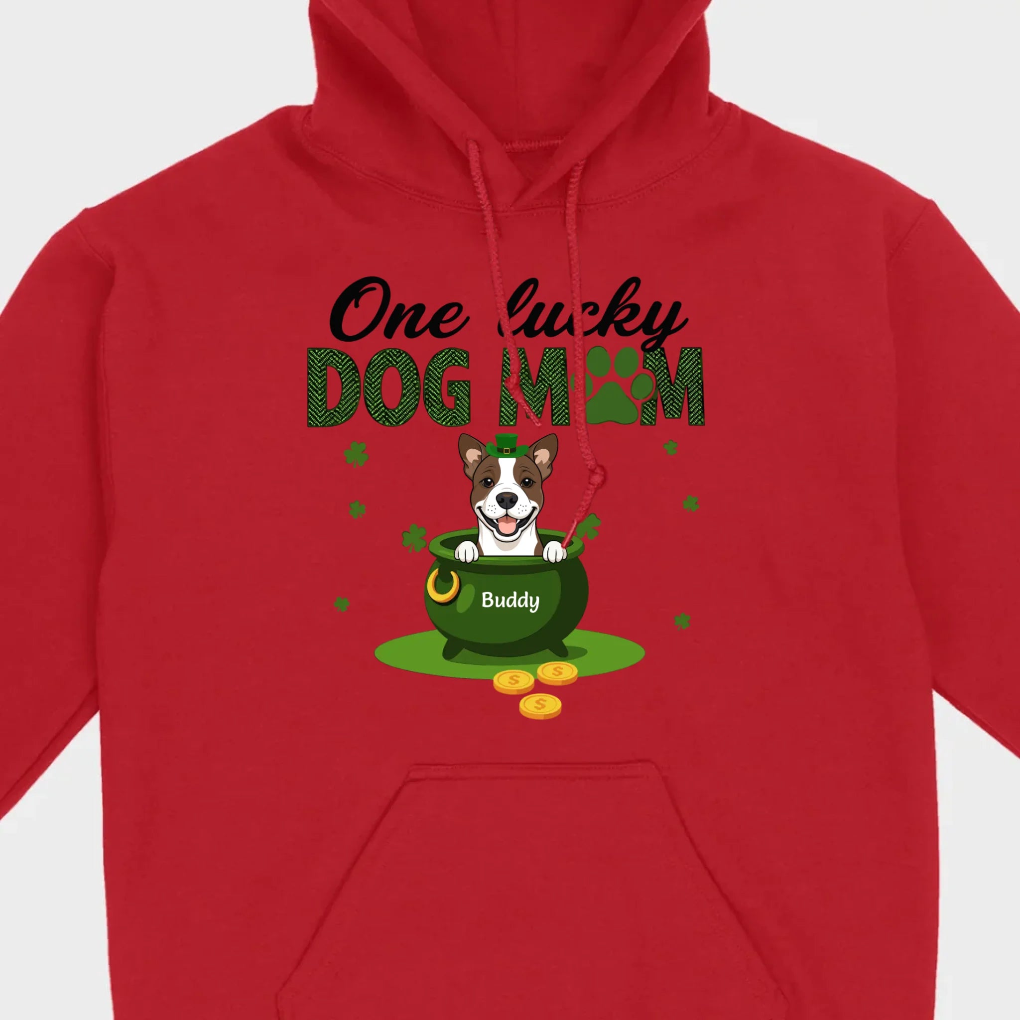 St. Patrick’s Day Dog Mom Hoodie – One Lucky Dog Mom Pullover - 89Prints