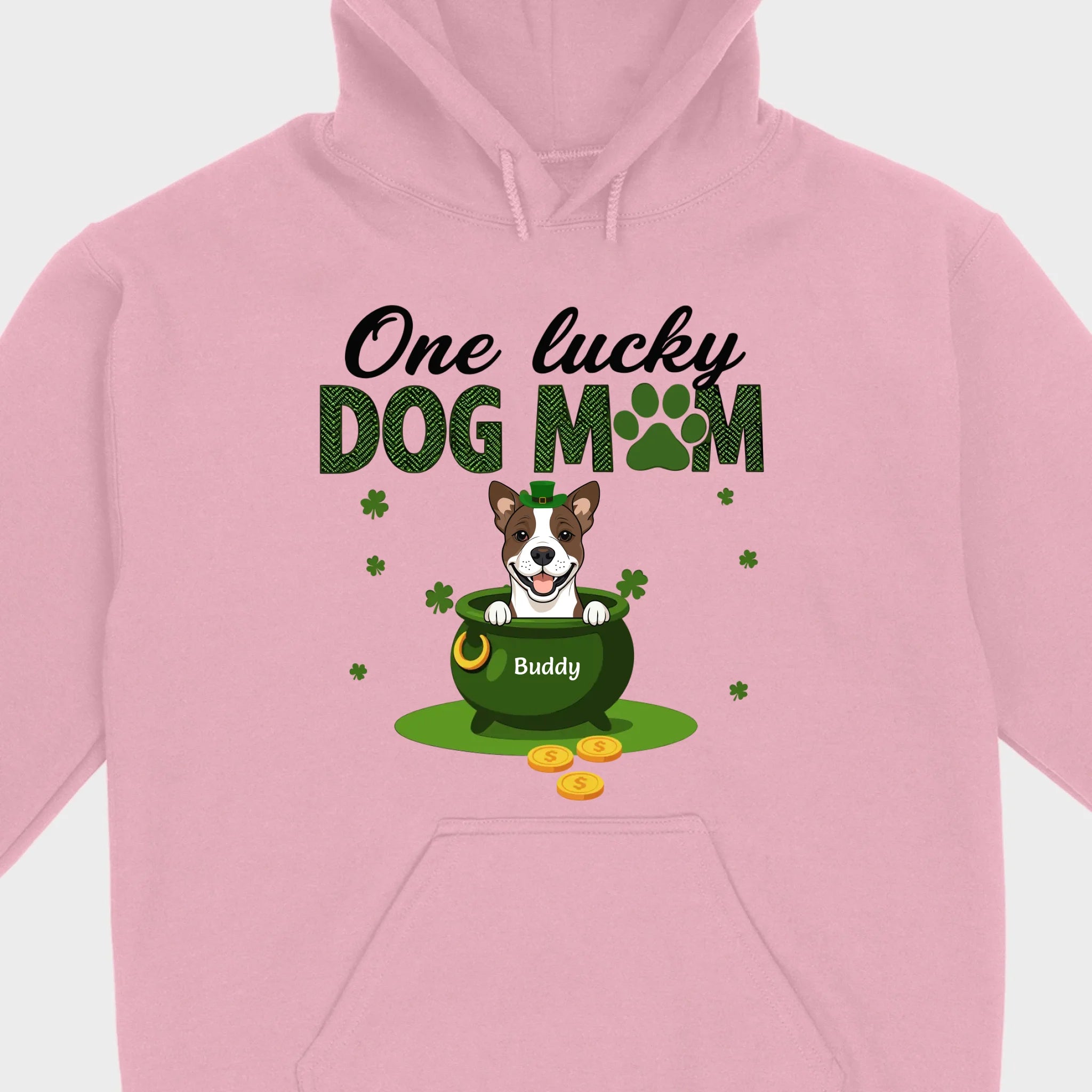 St. Patrick’s Day Dog Mom Hoodie – One Lucky Dog Mom Pullover - 89Prints