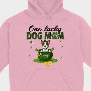 St. Patrick’s Day Dog Mom Hoodie – One Lucky Dog Mom Pullover - 89Prints
