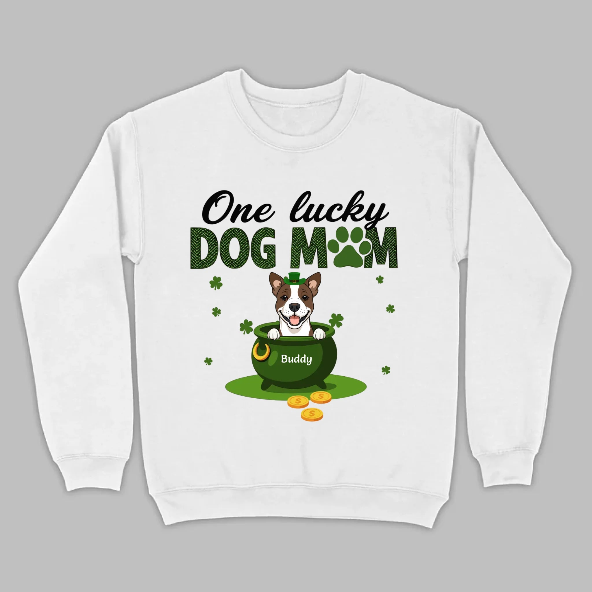 St. Patrick’s Day Dog Mom Hoodie – One Lucky Dog Mom Pullover - 89Prints