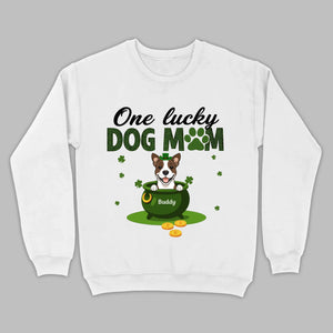 St. Patrick’s Day Dog Mom Hoodie – One Lucky Dog Mom Pullover - 89Prints