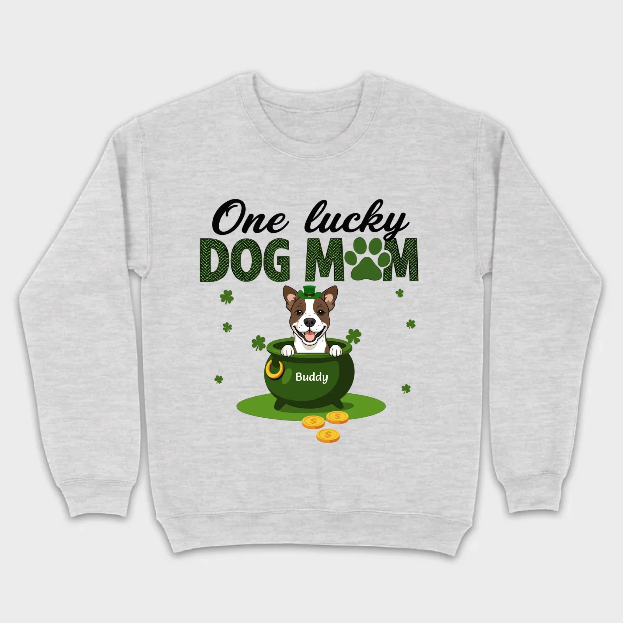 St. Patrick’s Day Dog Mom Hoodie – One Lucky Dog Mom Pullover - 89Prints