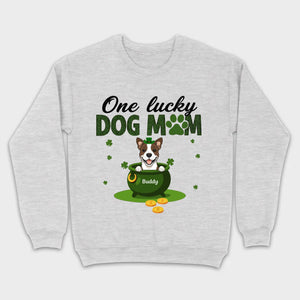 St. Patrick’s Day Dog Mom Hoodie – One Lucky Dog Mom Pullover - 89Prints