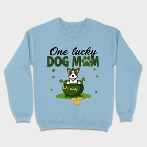 St. Patrick’s Day Dog Mom Hoodie – One Lucky Dog Mom Pullover - 89Prints