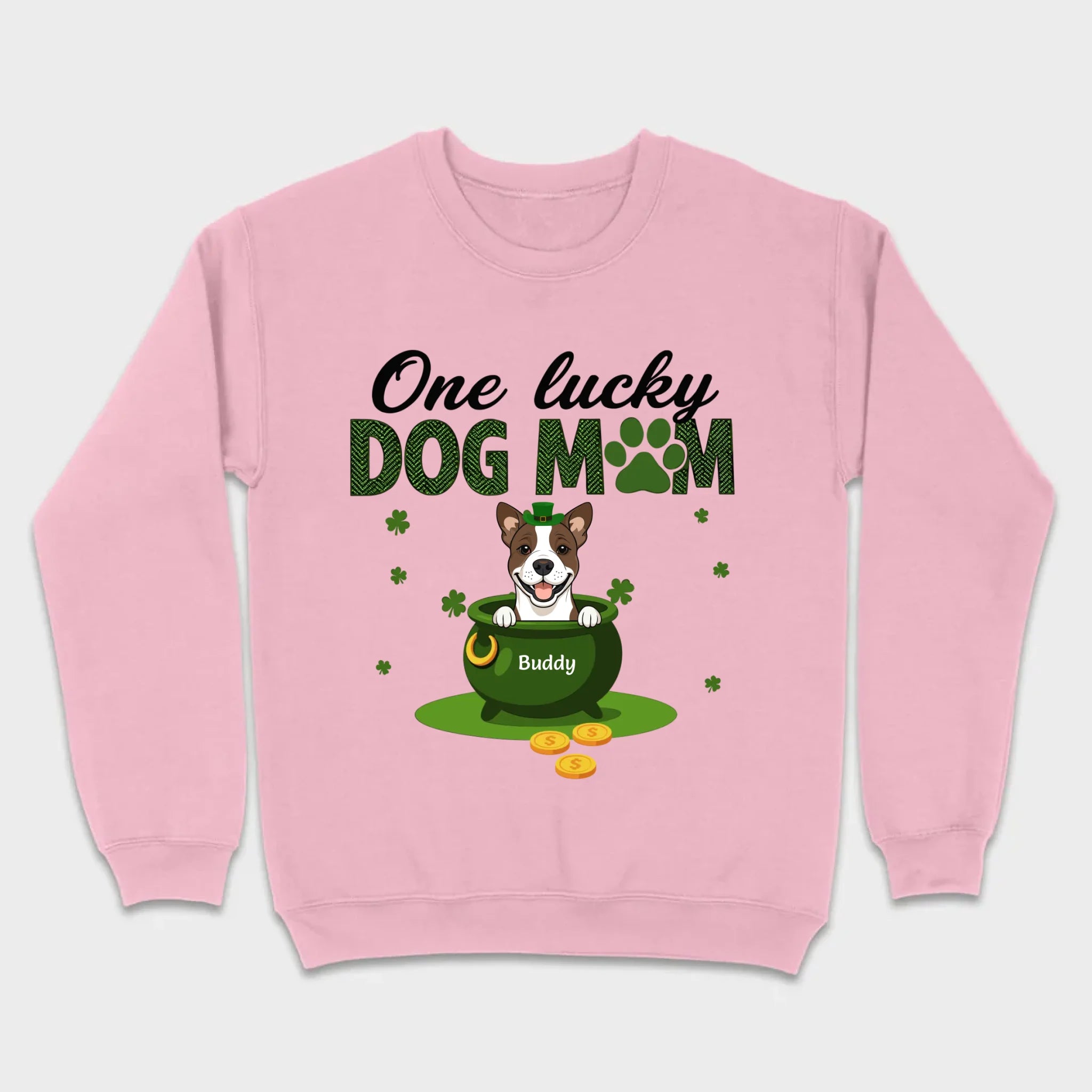 St. Patrick’s Day Dog Mom Hoodie – One Lucky Dog Mom Pullover - 89Prints