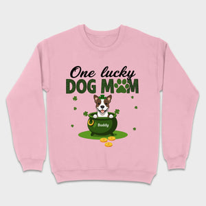 St. Patrick’s Day Dog Mom Hoodie – One Lucky Dog Mom Pullover - 89Prints