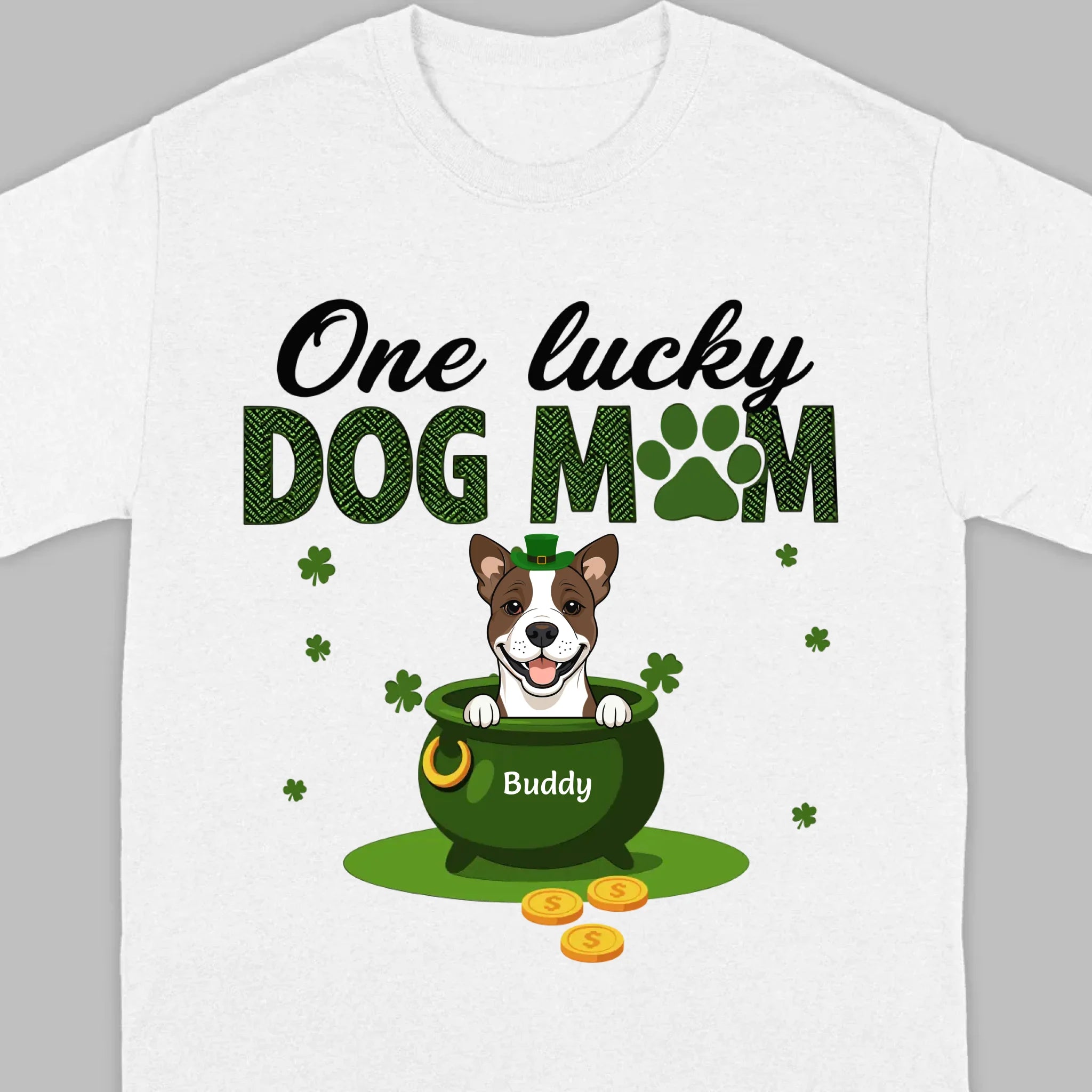 St. Patrick’s Day Dog Mom Hoodie – One Lucky Dog Mom Pullover - 89Prints