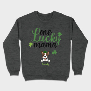 Lucky Mama Hoodie – One Lucky Mama Dog in Leprechaun Hat - 89Prints