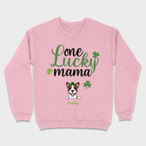 Lucky Mama Hoodie – One Lucky Mama Dog in Leprechaun Hat - 89Prints