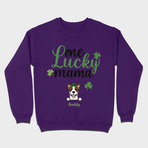 Lucky Mama Hoodie – One Lucky Mama Dog in Leprechaun Hat - 89Prints