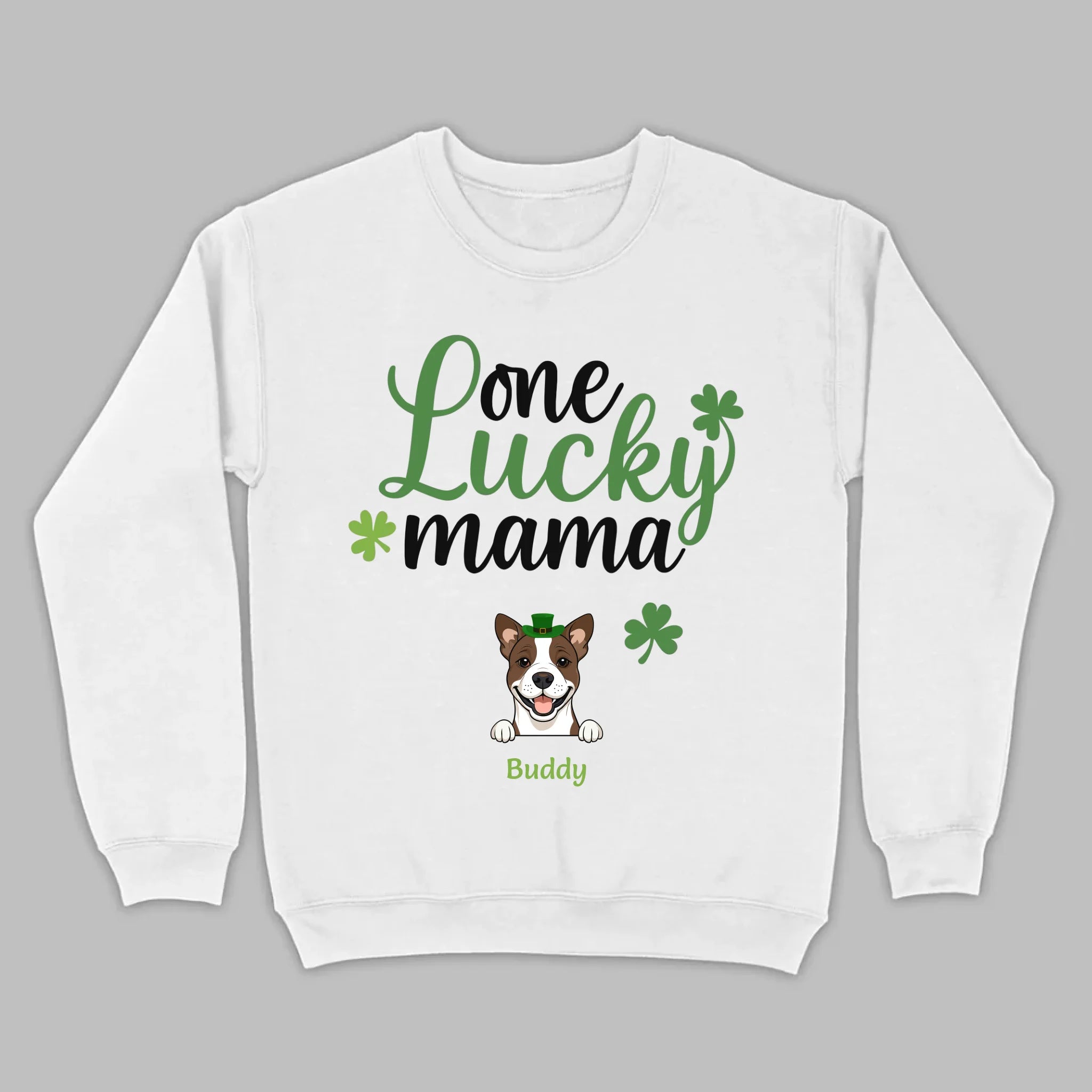 Lucky Mama Hoodie – One Lucky Mama Dog in Leprechaun Hat - 89Prints