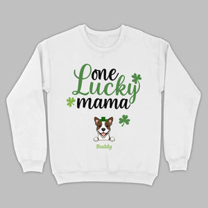 Lucky Mama Hoodie – One Lucky Mama Dog in Leprechaun Hat - 89Prints