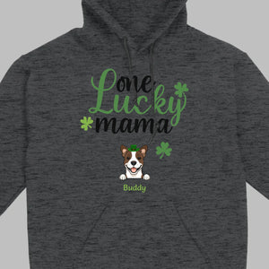 Lucky Mama Hoodie – One Lucky Mama Dog in Leprechaun Hat - 89Prints