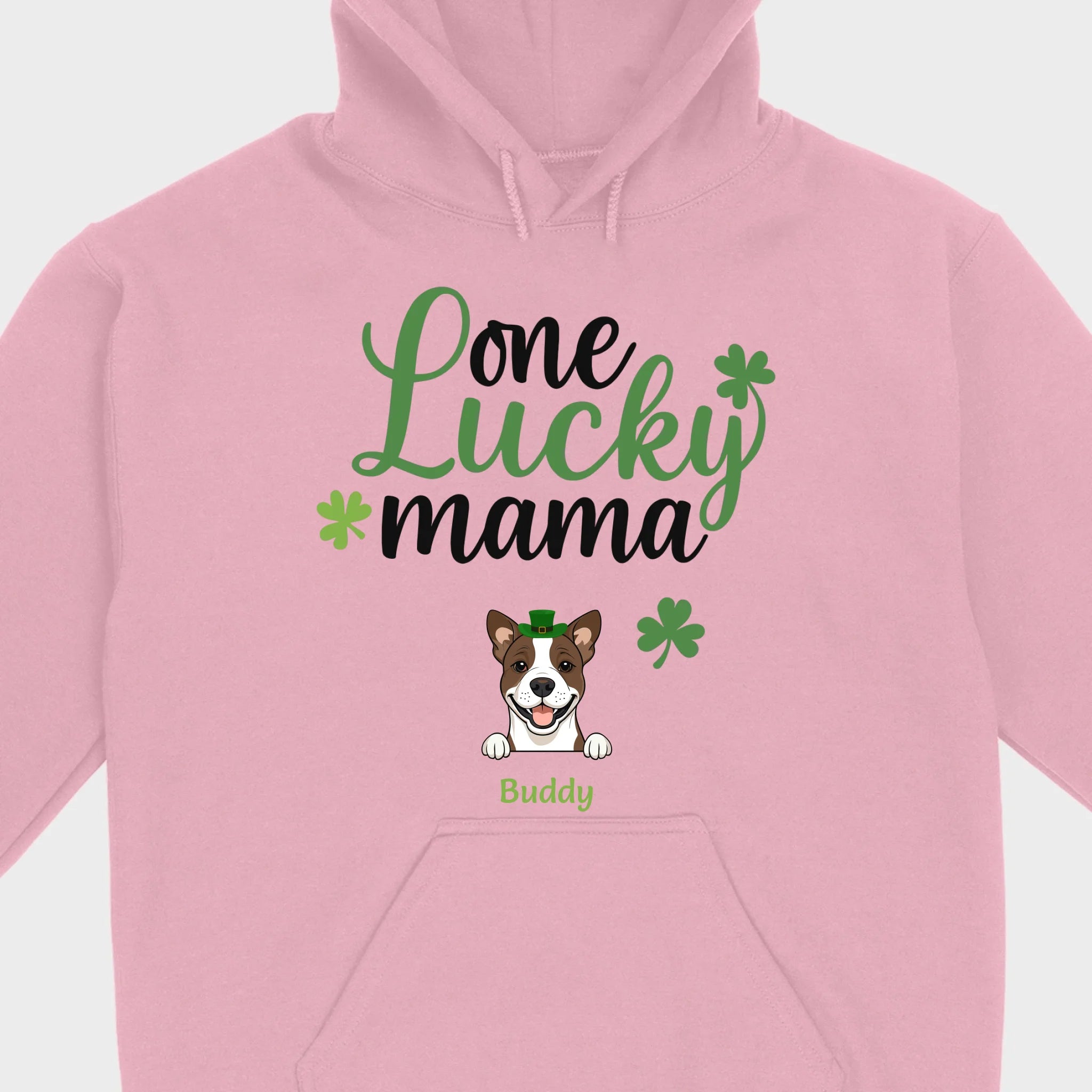 Lucky Mama Hoodie – One Lucky Mama Dog in Leprechaun Hat - 89Prints