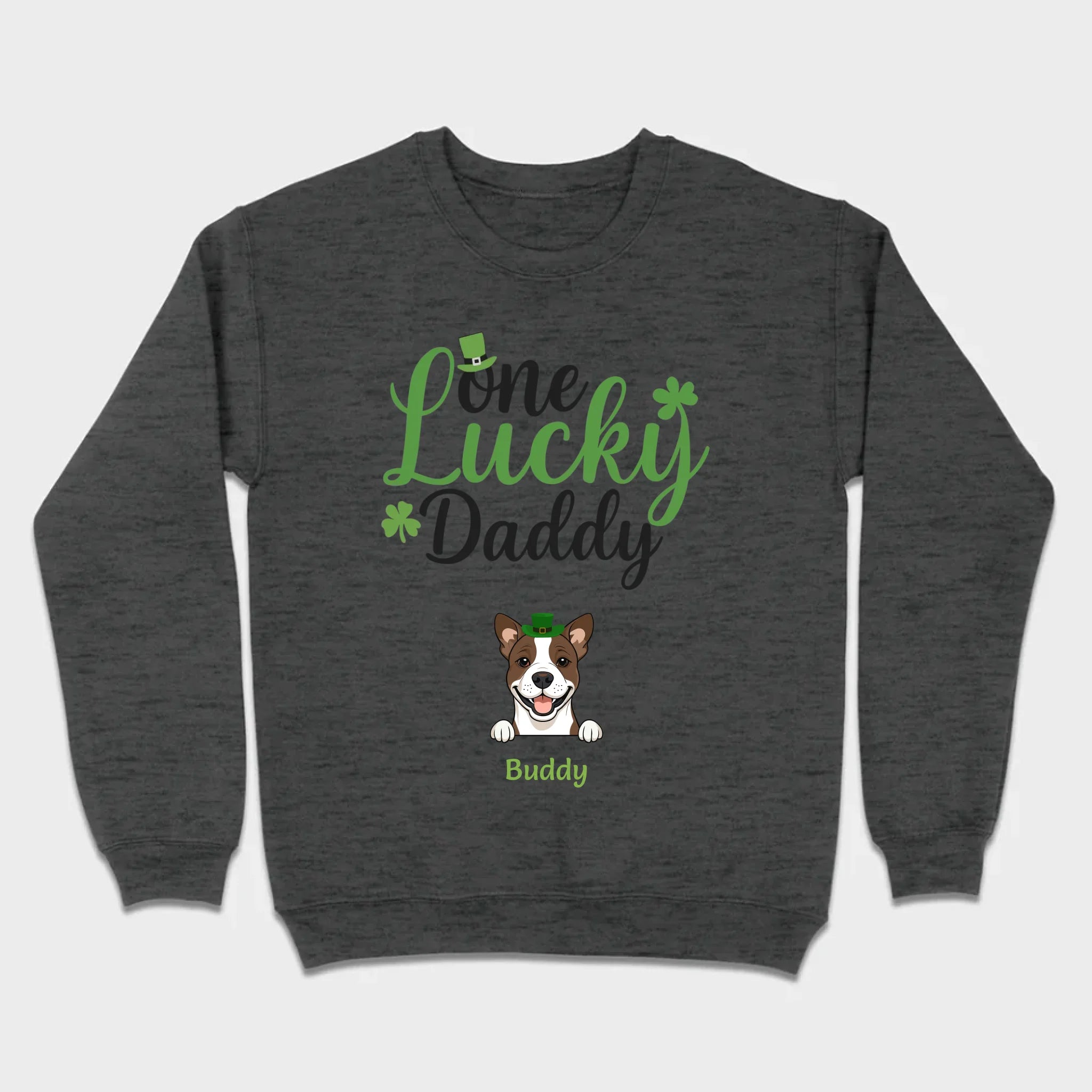 Lucky Daddy T-Shirt – One Lucky Daddy Dog in Leprechaun Hat - 89Prints