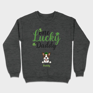 Lucky Daddy T-Shirt – One Lucky Daddy Dog in Leprechaun Hat - 89Prints