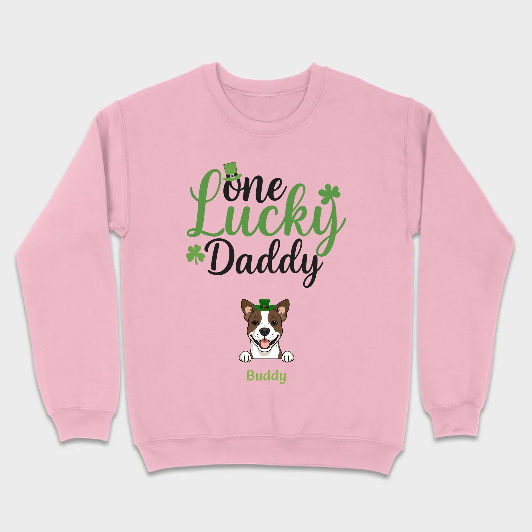 Lucky Daddy T-Shirt – One Lucky Daddy Dog in Leprechaun Hat - 89Prints