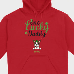 Lucky Daddy T-Shirt – One Lucky Daddy Dog in Leprechaun Hat - 89Prints