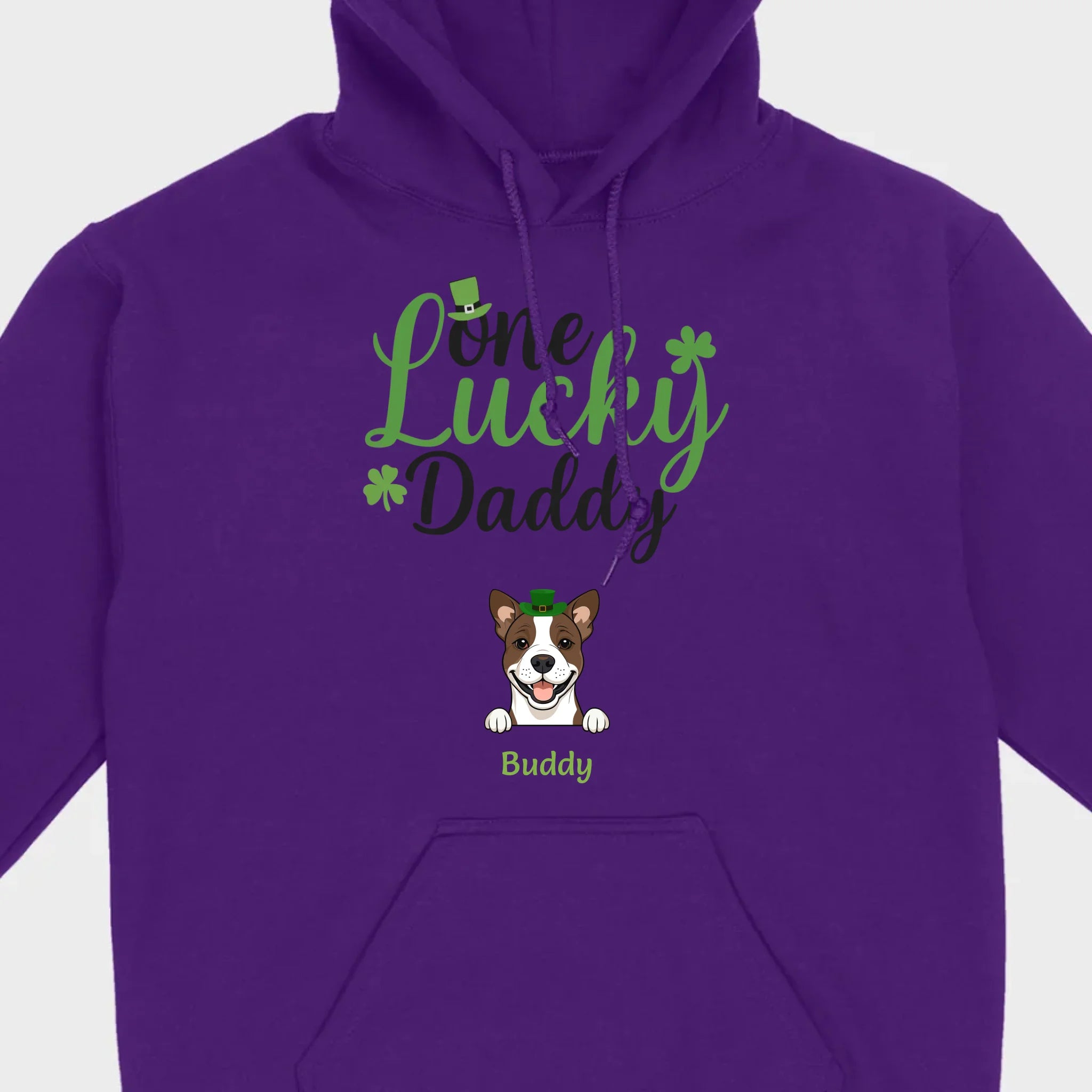Lucky Daddy T-Shirt – One Lucky Daddy Dog in Leprechaun Hat - 89Prints