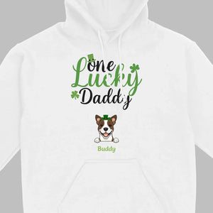 Lucky Daddy T-Shirt – One Lucky Daddy Dog in Leprechaun Hat - 89Prints