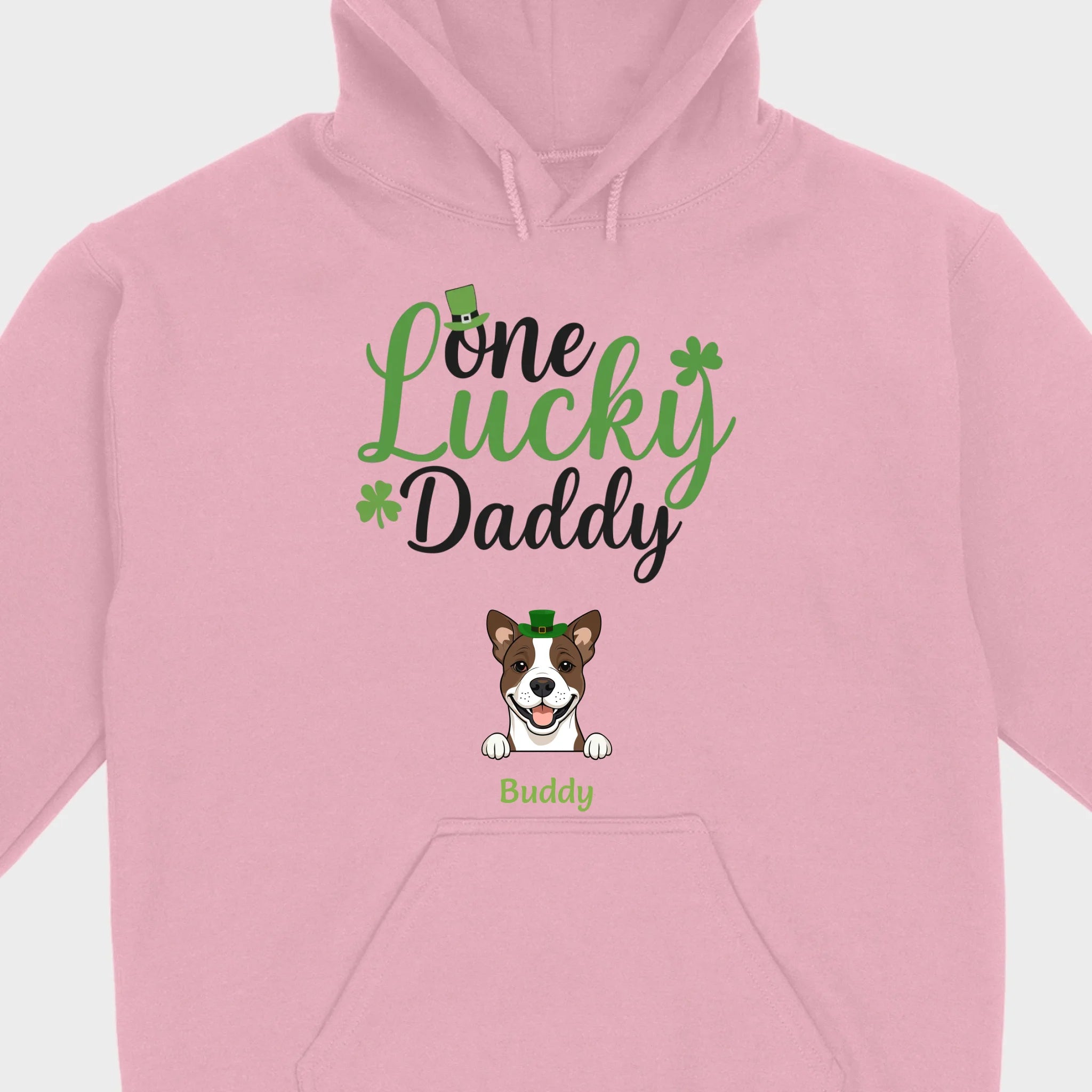Lucky Daddy T-Shirt – One Lucky Daddy Dog in Leprechaun Hat - 89Prints