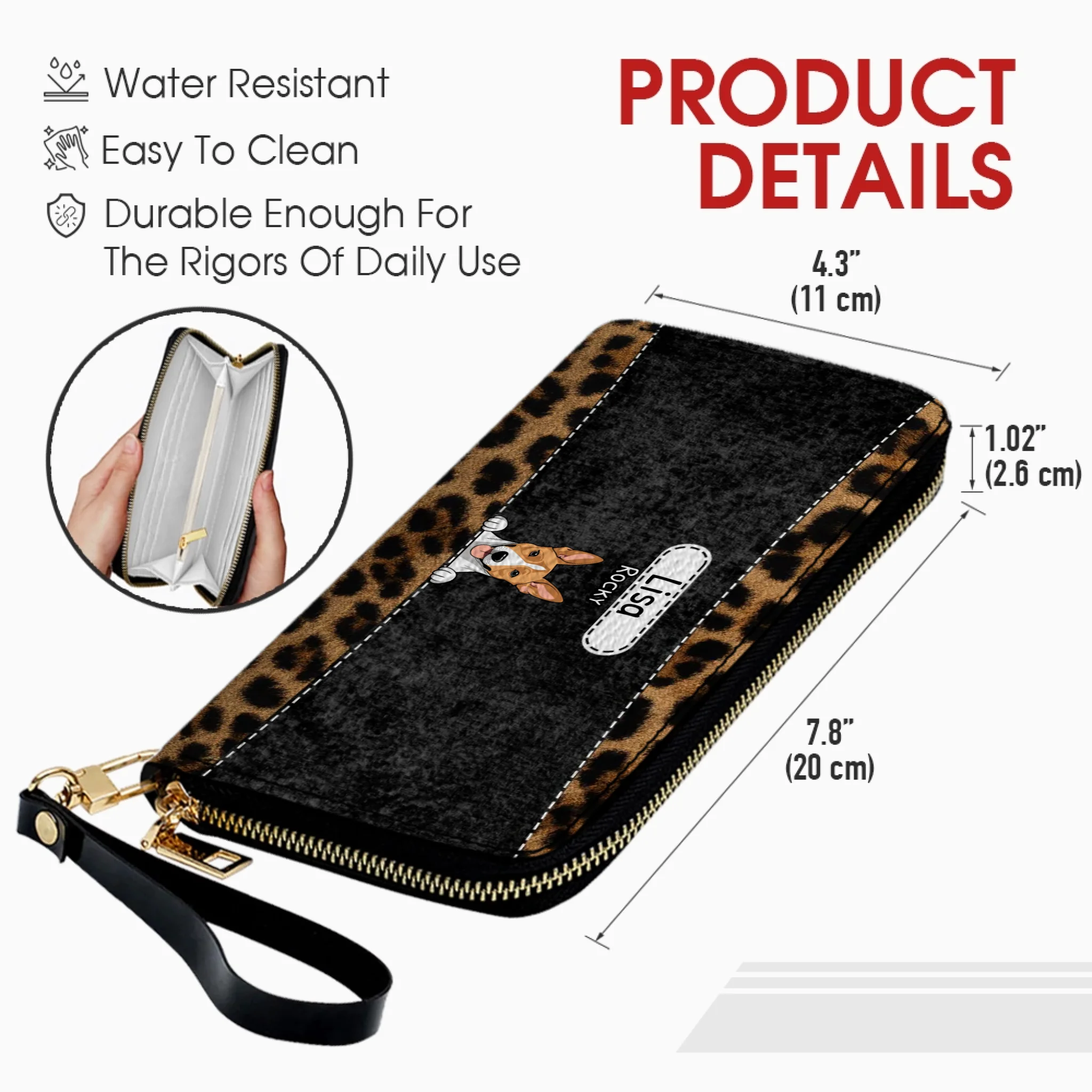 Leopard Print Pet Wallet - Personalized Pet Wallet | 89Prints
