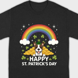 Holiday Rainbow Tee – St. Patrick’s Day Shirt with Cute Dog & Green Accents - 89Prints