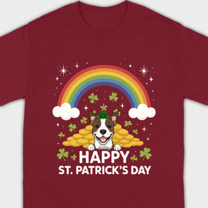 Holiday Rainbow Tee – St. Patrick’s Day Shirt with Cute Dog & Green Accents - 89Prints