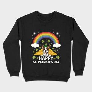Holiday Rainbow Tee – St. Patrick’s Day Shirt with Cute Dog & Green Accents - 89Prints