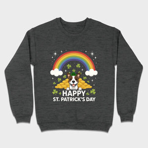 Holiday Rainbow Tee – St. Patrick’s Day Shirt with Cute Dog & Green Accents - 89Prints