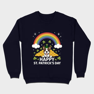 Holiday Rainbow Tee – St. Patrick’s Day Shirt with Cute Dog & Green Accents - 89Prints