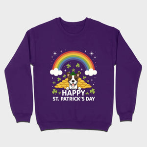Holiday Rainbow Tee – St. Patrick’s Day Shirt with Cute Dog & Green Accents - 89Prints