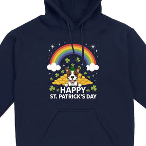 Holiday Rainbow Tee – St. Patrick’s Day Shirt with Cute Dog & Green Accents - 89Prints