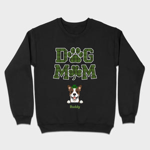 Dog Mom Hoodie – Green Plaid St. Patrick’s Day Design with Cute Hat-Wearing Pup - 89Prints