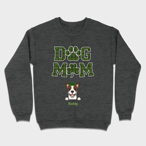 Dog Mom Hoodie – Green Plaid St. Patrick’s Day Design with Cute Hat-Wearing Pup - 89Prints