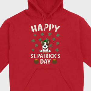 St. Patrick’s Day Dog Shirt – Cute Dog in Leprechaun Hat with Gold Pots & “Happy St. Patrick’s Day” Graphic - 89Prints