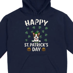 St. Patrick’s Day Dog Shirt – Cute Dog in Leprechaun Hat with Gold Pots & “Happy St. Patrick’s Day” Graphic - 89Prints