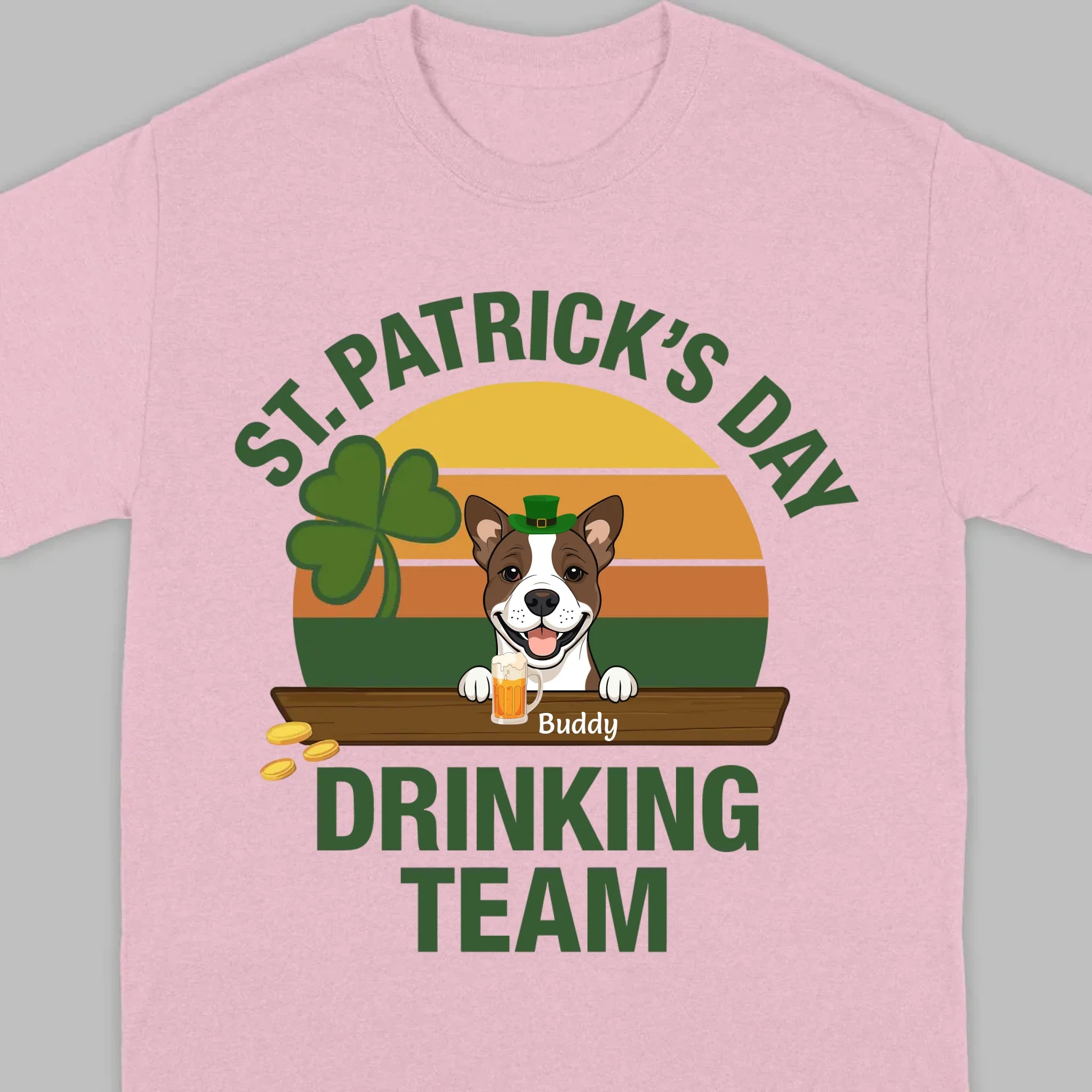 Personalized Lucky Pup Tee – St. Patrick’s Day Funny Dog Graphic with Beer Mug - 89Prints