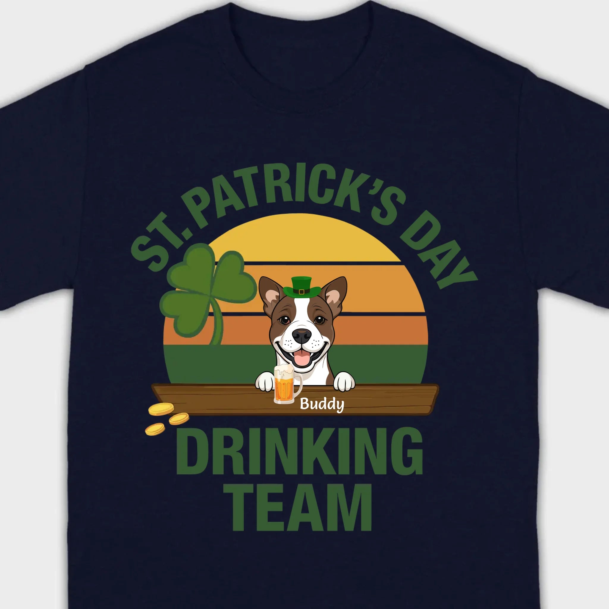 Personalized Lucky Pup Tee – St. Patrick’s Day Funny Dog Graphic with Beer Mug - 89Prints