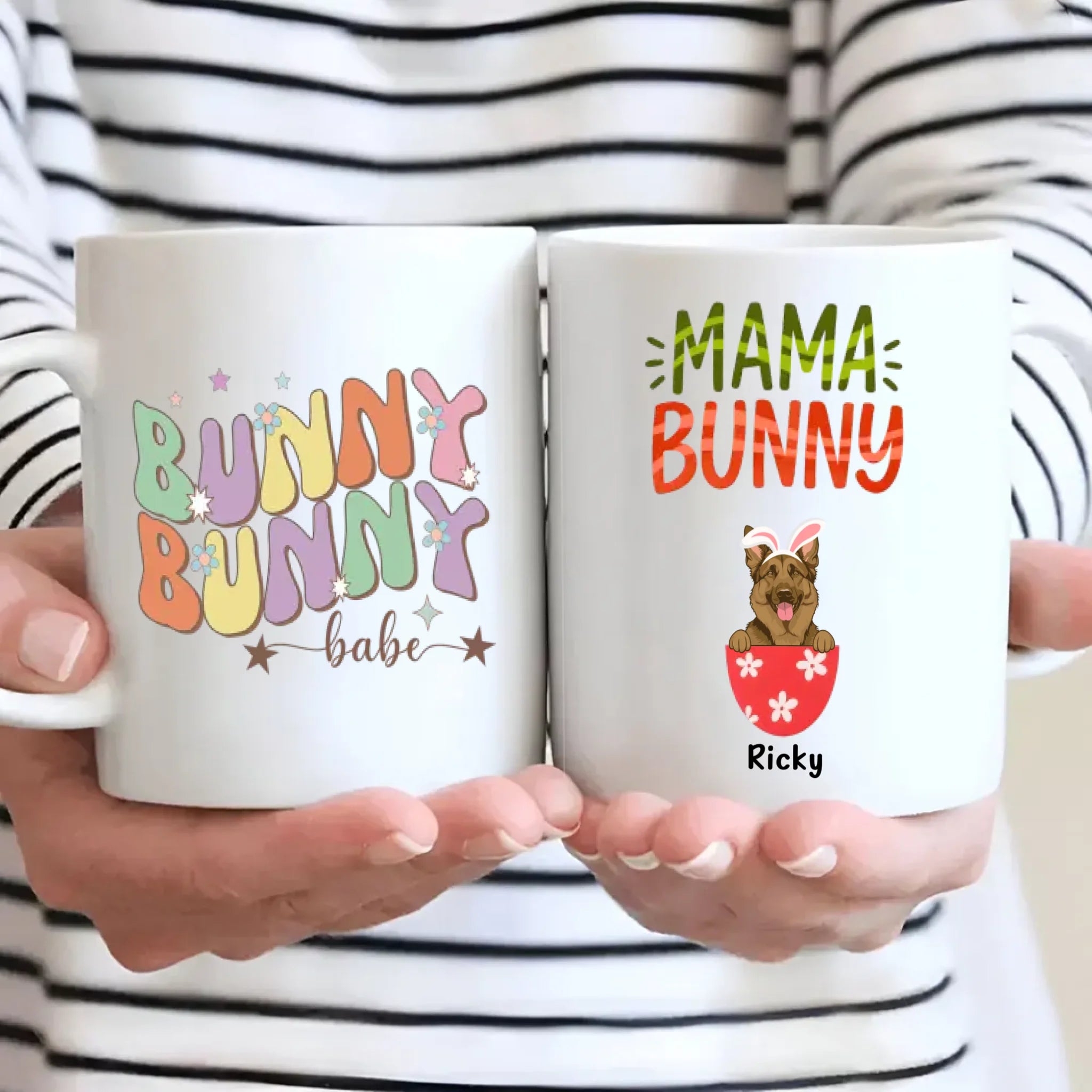 Spring Easter Mug – Custom Dog Lover Cup with Pet Name – 89Prints