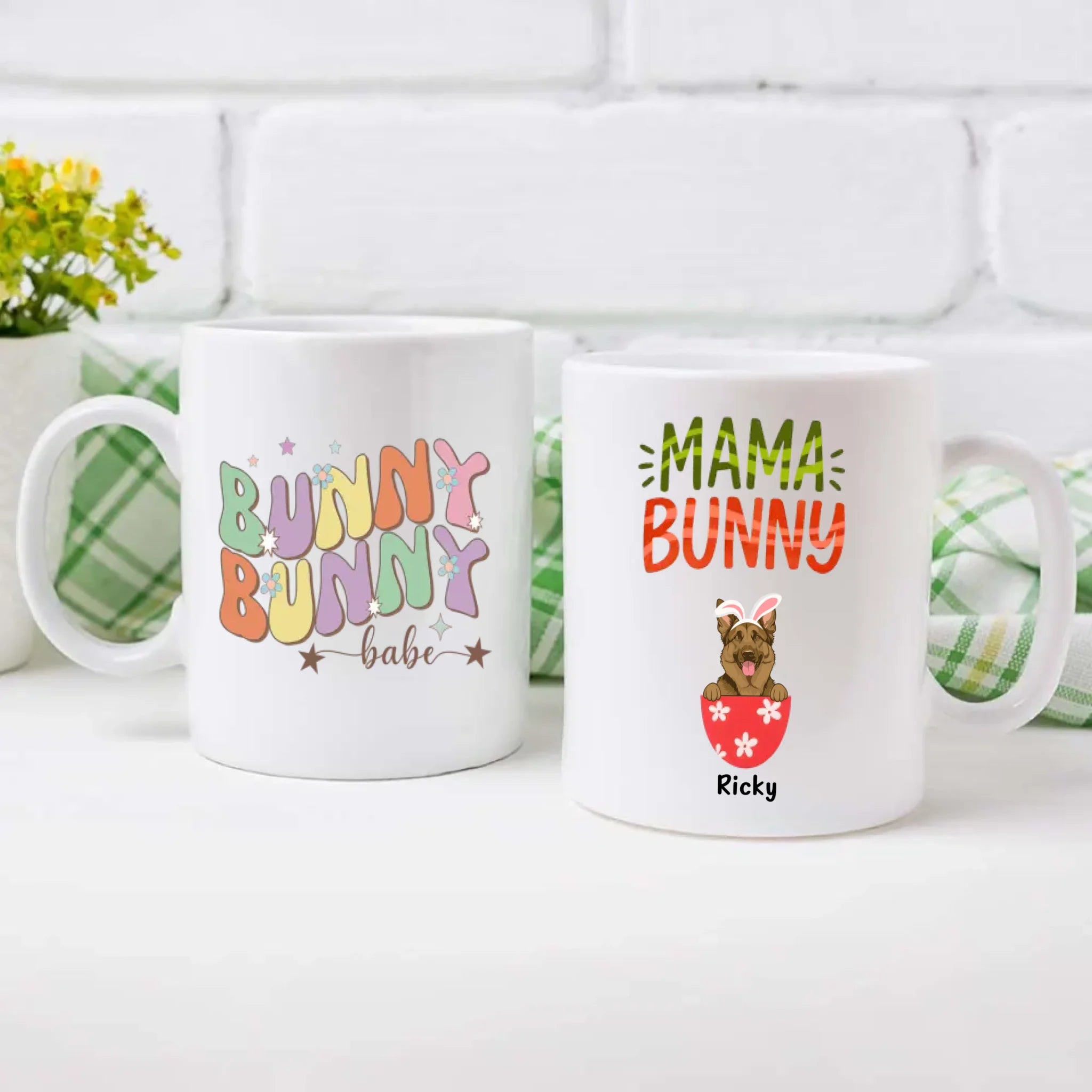 Spring Easter Mug – Custom Dog Lover Cup with Pet Name – 89Prints