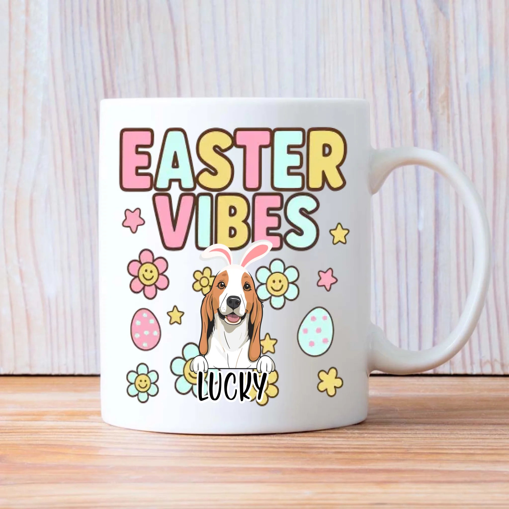 Cute Easter Mug – Personalized Dog Lover Coffee Cup with Spring Vibes – 89Prints