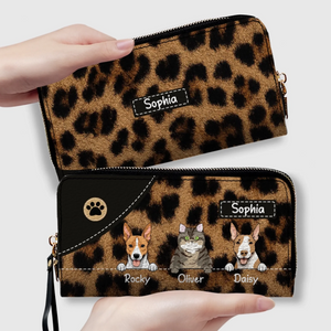 Leopard Print Wallet for Pet Lovers - Trendy Custom Artwork for Her - 89Prints
