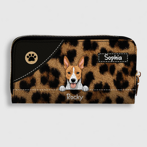 Leopard Print Wallet for Pet Lovers - Trendy Custom Artwork for Her - 89Prints
