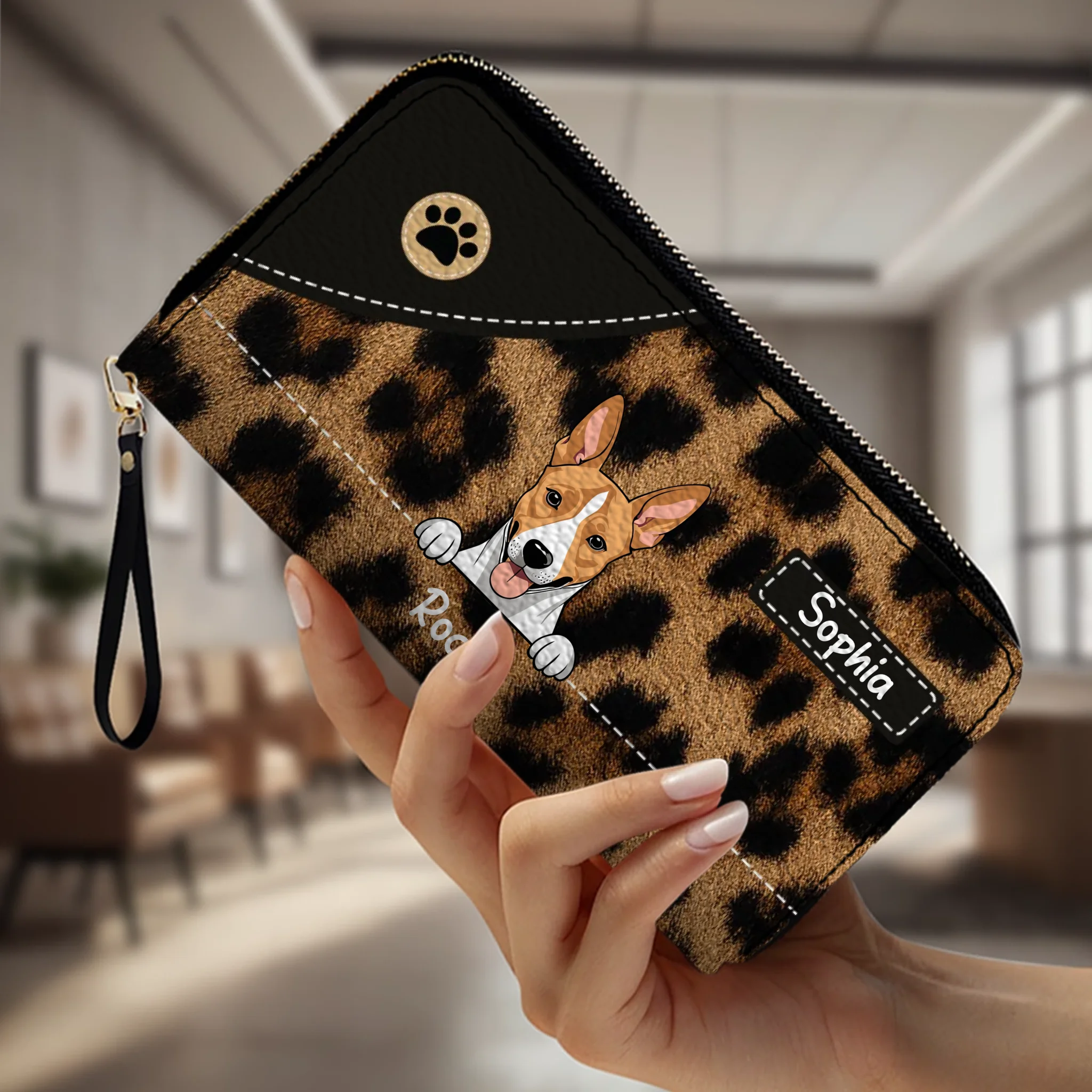 Leopard Print Wallet for Pet Lovers - Trendy Custom Artwork for Her - 89Prints
