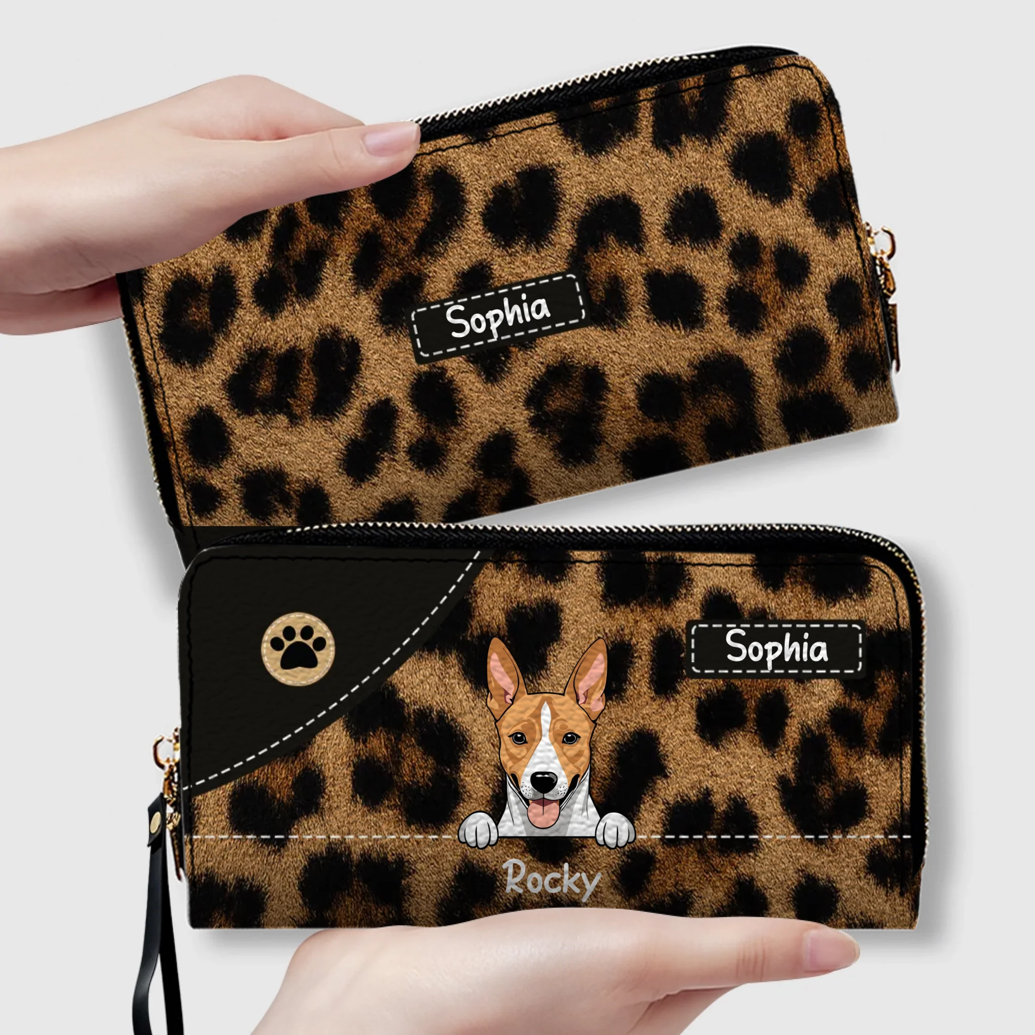Leopard Print Wallet for Pet Lovers - Trendy Custom Artwork for Her - 89Prints