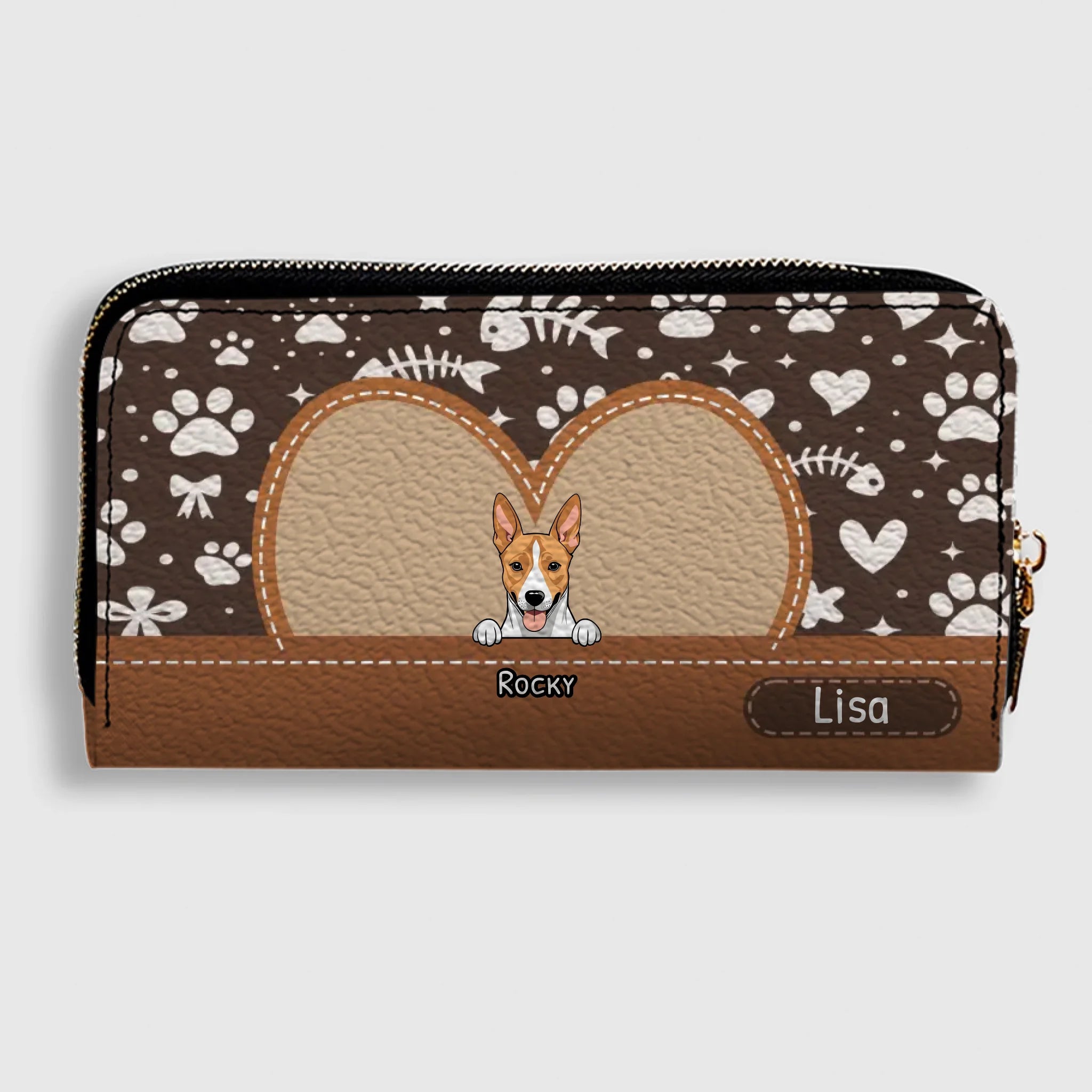The Heart Frame Personalized Wallet - Personalized Dog & Cat Wallet | 89Prints