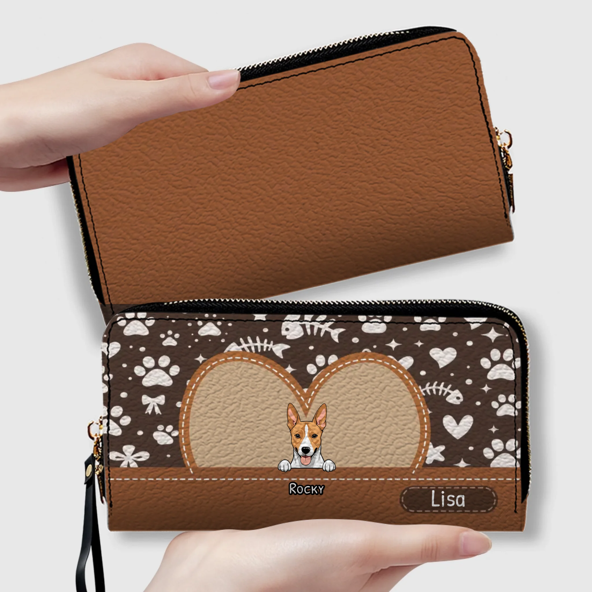The Heart Frame Personalized Wallet - Personalized Dog & Cat Wallet | 89Prints